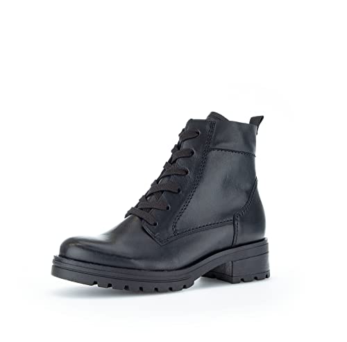 Gabor Damen Combat Boots, Frauen Stiefeletten,Wechselfußbett,Moderate Mehrweite (G),winterstiefel,stiefel,schwarz (Flausch),38.5 EU / 5.5 UK von Gabor