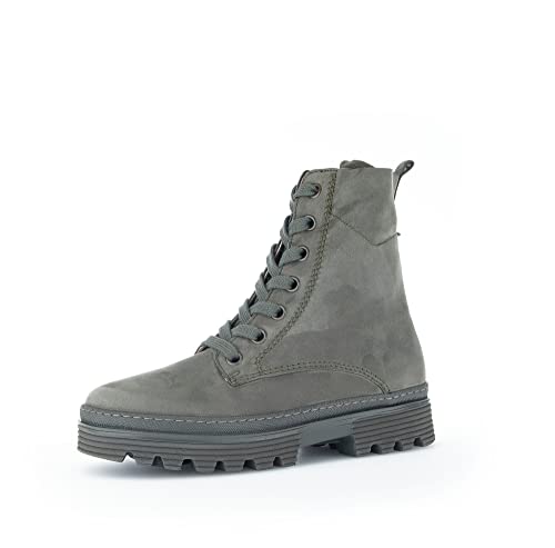 Gabor Damen Combat Boots, Frauen Stiefeletten,Wechselfußbett,Moderate Mehrweite (G),schnürstiefel,Bootee,efeu (Frottee),39 EU / 6 UK von Gabor