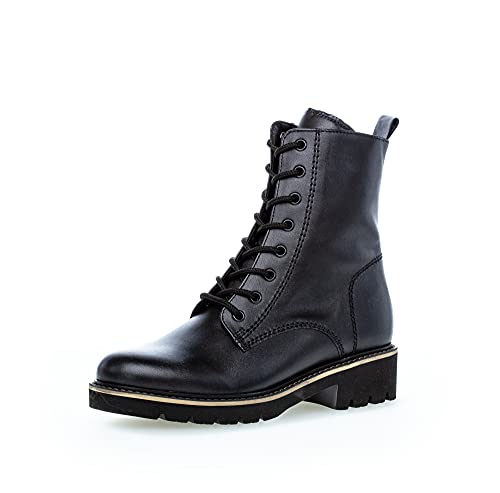 Gabor Damen Combat Boots, Frauen Stiefeletten,Wechselfußbett,Moderate Mehrweite (G),uebergangsstiefel,stiefel,schw.(Micro/uni),41 EU / 7.5 UK von Gabor