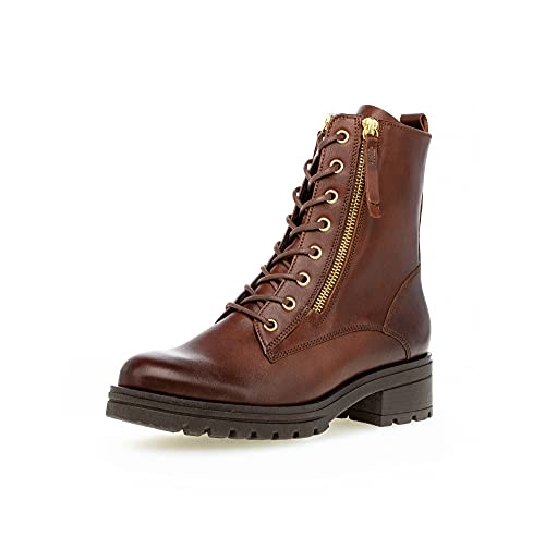 Gabor Damen Combat Boots, Frauen Stiefeletten,Wechselfußbett,Moderate Mehrweite (G),uebergangsstiefel,warm,sattel/EF(Fl/gold),41 EU / 7.5 UK von Gabor