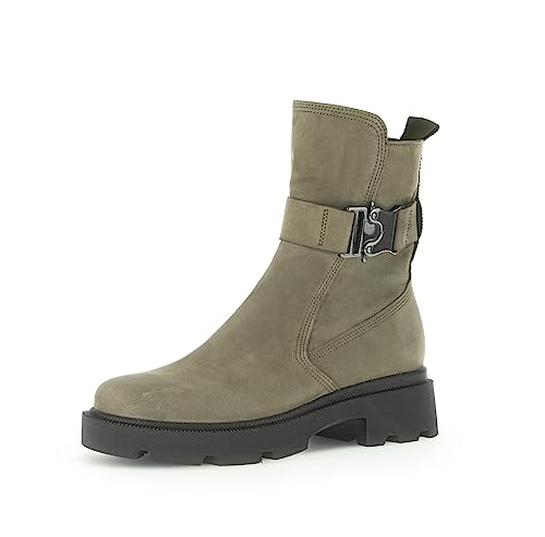 Gabor Damen Combat Boots, Frauen Stiefeletten,Wechselfußbett,Moderate Mehrweite (G),uebergangsstiefel,warm,oliv (Flausch),40 EU / 6.5 UK von Gabor