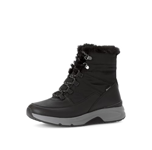 Gabor Damen Combat Boots, Frauen Stiefeletten,schnürstiefel,Winterstiefel,Winterschuhe,gefüttert,Stiefel,Bootee,schwarz (Warmf.),40 EU / 6.5 UK von Gabor
