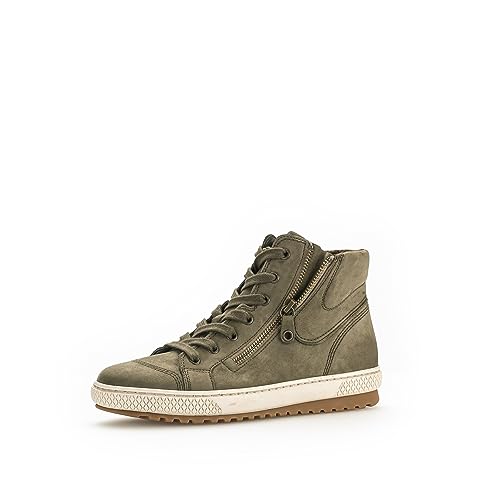 Gabor Damen High-Top Sneaker, Frauen Halbschuhe,Wechselfußbett,Strassenschuhe,Sportschuhe,Freizeitschuhe,Laufschuhe,Oliv (Panna),43 EU / 9 UK von Gabor