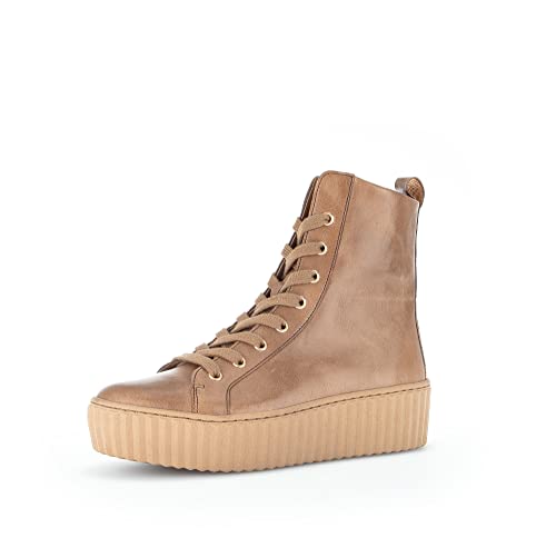 Gabor Damen High-Top Sneaker, Frauen Halbschuhe,Wechselfußbett,halbstiefel,booties,schnürstiefel,straßenschuhe,chino (caramel),38.5 EU / 5.5 UK von Gabor