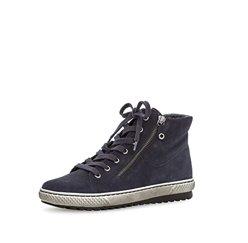 Gabor Damen High-Top Sneaker, Frauen Halbschuhe,Wechselfußbett,schnürschuhe,schnürer,schnürstiefeletten,mid Cut,Marine (Smoky),37 EU / 4 UK von Gabor