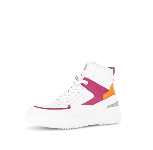 Gabor Damen High-Top Sneaker, Frauen Halbschuhe,straßenschuhe,Strassenschuhe,Sportschuhe,Freizeitschuhe,Weiss/pink/Jelly,38 EU / 5 UK von Gabor