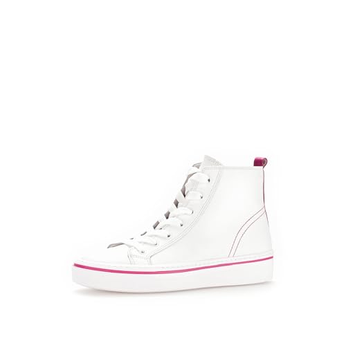 Gabor Damen High-Top Sneaker, Frauen Halbschuhe,straßenschuhe,Strassenschuhe,Sportschuhe,Freizeitschuhe,Weiss/pink (Ice),37 EU / 4 UK von Gabor