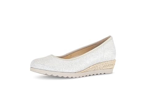 Gabor Damen Keilpumps, Frauen Absatzschuhe,Moderate Mehrweite (G),Court Shoes,stöckelschuhe,Businessschuhe,Bianco/ORO(Jute/m),38 EU / 5 UK von Gabor