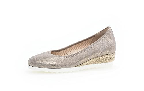 Gabor Damen Keilpumps, Frauen Absatzschuhe,Moderate Mehrweite (G),Wedge-Heel,high Heels,hochhackige Schuhe,Muschel(Jute/weis),38 EU / 5 UK von Gabor