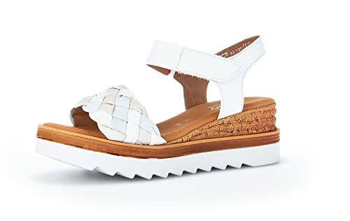 Gabor Damen Keilsandalen, Frauen Keilsandaletten,Moderate Mehrweite (G),freizeitschuhe,offene schuhe,wedge,bianco/ltmint/crem,40 EU / 6.5 UK von Gabor