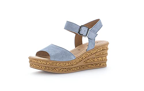 Gabor Damen Keilsandalen, Frauen Sandalen,Best Fitting,Keilabsatz,Wedge-Heel,hoch,Sommerschuhe,Freizeitschuhe,offene Schuhe,Azur,39 EU / 6 UK von Gabor