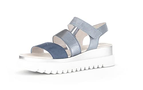 Gabor Damen Keilsandalen, Frauen Sandalen,Best Fitting,offene Schuhe,Strandschuhe,Keilsandaletten,Keilabsatz,Nautic/aquamarin,40.5 EU / 7 UK von Gabor