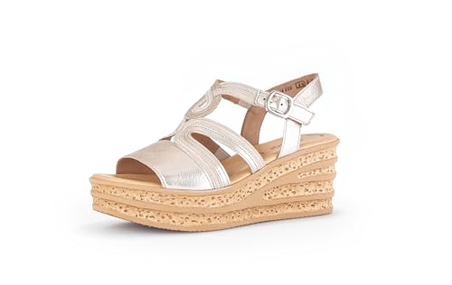 Gabor Damen Keilsandalen, Frauen Sandalen,Best Fitting,wedge-heel,sommerschuhe,freizeitschuhe,offene schuhe,puder/desert,37.5 EU / 4.5 UK von Gabor