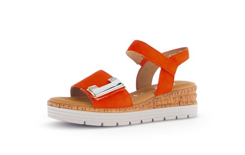 Gabor Damen Keilsandalen, Frauen Sandalen,Freizeitschuhe,offene Schuhe,Strandschuhe,Keilsandaletten,Keilabsatz,Pumpkin(silb+Gold),38.5 EU / 5.5 UK von Gabor