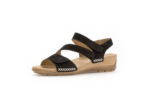 Gabor Damen Keilsandalen, Frauen Sandalen,Freizeitschuhe,offene Schuhe,Strandschuhe,Keilsandaletten,Keilabsatz,Wedge-Heel,schwarz,39 EU / 6 UK von Gabor