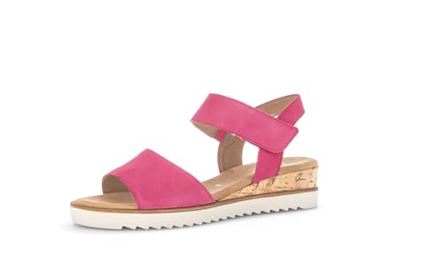 Gabor Damen Keilsandalen, Frauen Sandalen,Freizeitschuhe,offene Schuhe,Strandschuhe,Keilsandaletten,Keilabsatz,pink (Kork/Creme),40 EU / 6.5 UK von Gabor