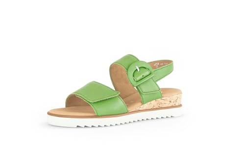 Gabor Damen Keilsandalen, Frauen Sandalen,Leichte Mehrweite (G),Wedge-Heel,bequem,Sommerschuhe,Freizeitschuhe,Green (Kork/Creme),40 EU / 6.5 UK von Gabor