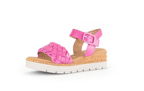 Gabor Damen Keilsandalen, Frauen Sandalen,Leichte Mehrweite (G),keilsandaletten,keilabsatz,wedge-heel,bequem,flach,magenta,39 EU / 6 UK von Gabor