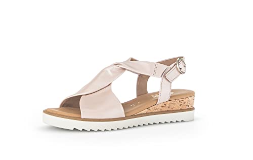 Gabor Damen Keilsandalen, Frauen Sandalen,Moderate Mehrweite (G),freizeitschuhe,offene schuhe,strandschuhe,a-rosa(Kork/creme),39 EU / 6 UK von Gabor