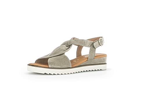 Gabor Damen Keilsandalen, Frauen Sandalen,Moderate Mehrweite (G),keilabsatz,wedge-heel,bequem,flach,schilf (OBL/creme),38.5 EU / 5.5 UK von Gabor