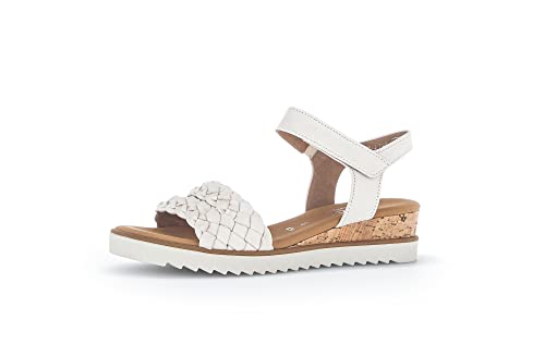 Gabor Damen Keilsandalen, Frauen Sandalen,Moderate Mehrweite (G),strandschuhe,keilsandaletten,keilabsatz,flach,neve (Kork/creme),40 EU / 6.5 UK von Gabor