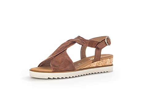 Gabor Damen Keilsandalen, Frauen Sandalen,Moderate Mehrweite (G),freizeitschuhe,offene schuhe,strandschuhe,camel (Kork/creme),40.5 EU / 7 UK von Gabor