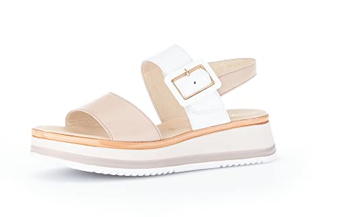 Gabor Damen Keilsandalen, Frauen Sandalen,Moderate Mehrweite (G),Freizeitschuhe,offene Schuhe,Strandschuhe,n-Rose/Weiss (LDS),38 EU / 5 UK von Gabor