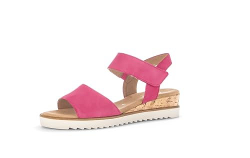 Gabor Damen Keilsandalen, Frauen Sandalen,Moderate Mehrweite (G),keilabsatz,wedge-heel,bequem,flach,pink (Kork/creme),40.5 EU / 7 UK von Gabor