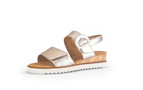 Gabor Damen Keilsandalen, Frauen Sandalen,Moderate Mehrweite (G),keilsandaletten,keilabsatz,wedge-heel,bequem,puder (Kork/creme),41 EU / 7.5 UK von Gabor