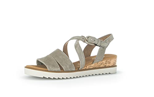 Gabor Damen Keilsandalen, Frauen Sandalen,Moderate Mehrweite (G),offene Schuhe,Strandschuhe,Keilsandaletten,Schilf (Kork/Gold),38 EU / 5 UK von Gabor