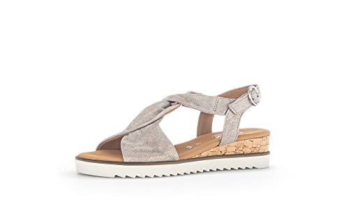 Gabor Damen Keilsandalen, Frauen Sandalen,Moderate Mehrweite (G),sommerschuhe,freizeitschuhe,offene schuhe,muschel(Kork/crem),37.5 EU / 4.5 UK von Gabor