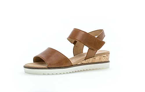 Gabor Damen Keilsandalen, Frauen Sandalen,Moderate Mehrweite (G),strandschuhe,riemen,riemchen,halteriemen,camel (Kork/creme),35 EU / 2.5 UK von Gabor