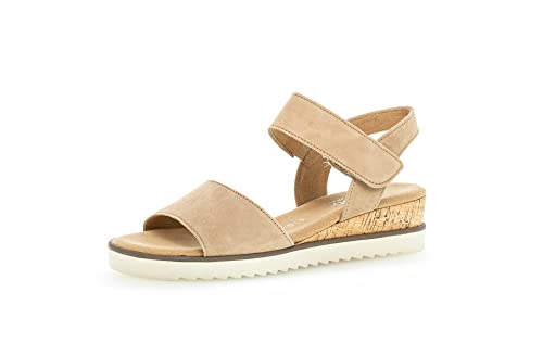 Gabor Damen Keilsandalen, Frauen Sandalen,Moderate Mehrweite (G),wedge-heel,bequem,sommerschuhe,freizeitschuhe,sand (Kork/creme),41 EU / 7.5 UK von Gabor