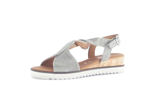 Gabor Damen Keilsandalen, Frauen Sandalen,Sommerschuhe,Freizeitschuhe,offene Schuhe,Strandschuhe,Keilabsatz,Schilf(Kork/Creme),41 EU / 7.5 UK von Gabor
