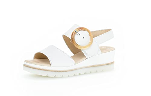 Gabor Damen Keilsandalen, Frauen Sandaletten,Best Fitting,Sommerschuhe,Freizeitschuhe,offene Schuhe,Strandschuhe,Keilabsatz,Weiss,41 EU / 7.5 UK von Gabor