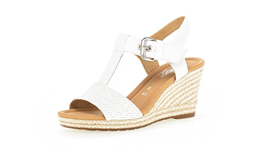 Gabor Damen Keilsandalen, Frauen Sandaletten,Moderate Mehrweite (G),offene Schuhe,Strandschuhe,Keilabsatz,Weiss (Jute-Weiss),41 EU / 7.5 UK von Gabor