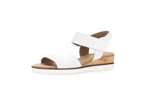 Gabor Damen Keilsandalen | Frauen Sandalen | Moderate Mehrweite (G) | offene Schuhe | Strandschuhe | Keilabsatz | Weiss(Kork/offwhi) | 41 EU - 7.5 UK von Gabor