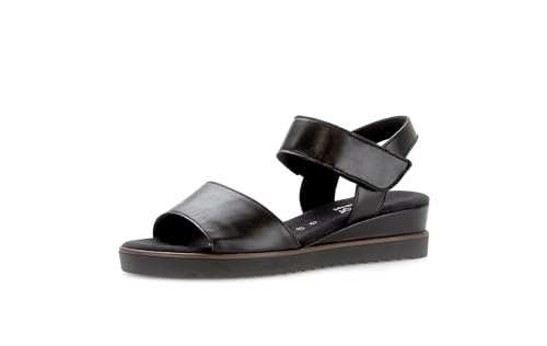 Gabor Damen Keilsandalen | Frauen Sandalen | Moderate Mehrweite (G) | offene Schuhe | Strandschuhe | Keilabsatz | schwarz (OBL/schw) | 40 EU - 6.5 UK von Gabor