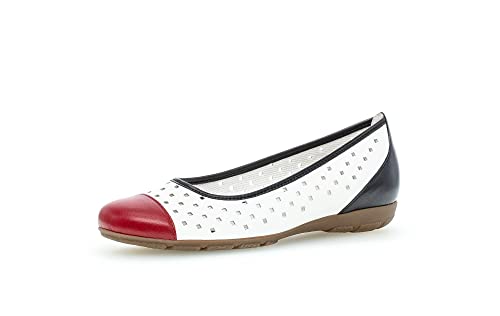 Gabor Damen Klassische Ballerinas, Frauen Elegante Flats,Slip-ons,Ballerina-Schuhe,Ballett-Schuhe,Ballet-Flats,Women's,Weiss,42.5 EU / 8.5 UK von Gabor