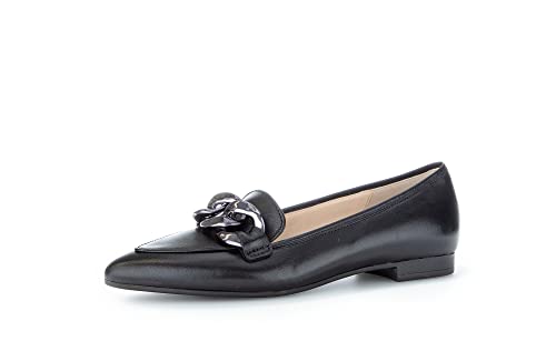 Gabor Damen Klassische Ballerinas, Frauen Flats,Ausgehschuhe,Abendschuhe,Slip-ons,Ballerina-Schuhe,Ballet-Flats,schwarz(Altsilber),41 EU / 7.5 UK von Gabor