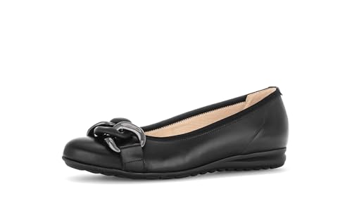 Gabor Damen Klassische Ballerinas, Frauen Flats,Ballett-Schuhe,Ballet-Flats,Ausgehschuhe,Abendschuhe,Slip-ons,schwarz(Uni+asilb),38.5 EU / 5.5 UK von Gabor