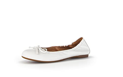 Gabor Damen Klassische Ballerinas, Frauen Flats,Best Fitting,Ballett-Schuhe,Ballet-Flats,Ausgehschuhe,Abendschuhe,Weiss (Kork),42 EU / 8 UK von Gabor