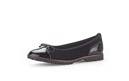 Gabor Damen Klassische Ballerinas, Frauen Flats,Ballett-Schuhe,Ballet-Flats,Ausgehschuhe,Abendschuhe,Slip-ons,schwarz (Cognac),37.5 EU / 4.5 UK von Gabor