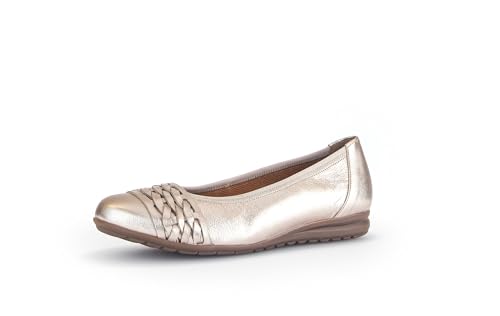 Gabor Damen Klassische Ballerinas, Frauen Flats,Leichte Mehrweite (G),Ballerinen,Pumps,Halbschuhe,Sommerschuhe,Slipper,Puder,37.5 EU / 4.5 UK von Gabor