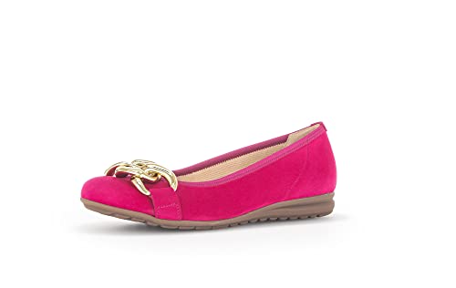 Gabor Damen Klassische Ballerinas, Frauen Flats,Leichte Mehrweite (G),Ballet-Flats,flach,Ausgehschuhe,Abendschuhe,pink (Gold),38 EU / 5 UK von Gabor