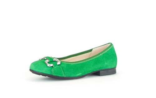 Gabor Damen Klassische Ballerinas, Frauen Flats,Leichte Mehrweite (G),Ballett-Schuhe,Ballet-Flats,Ausgehschuhe,Verde (Silber),37.5 EU / 4.5 UK von Gabor