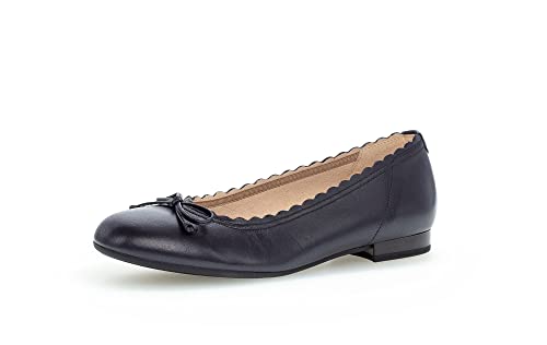 Gabor Damen Klassische Ballerinas, Frauen Flats,Moderate Mehrweite (G),Ausgehschuhe,Abendschuhe,Slip-ons,Schleife,Pumps,Midnight,43 EU / 9 UK von Gabor