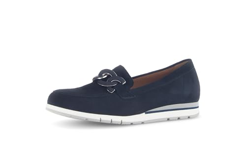 Gabor Damen Klassische Ballerinas, Frauen Flats,Moderate Mehrweite (G),Ausgehschuhe,Abendschuhe,Slip-ons,dk-Blue (Uni+silb),40.5 EU / 7 UK von Gabor