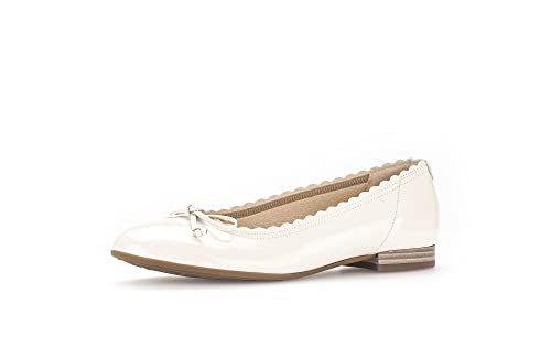 Gabor Damen Klassische Ballerinas, Frauen Flats,Moderate Mehrweite (G),Ausgehschuhe,Abendschuhe,Slip-ons,klassisch elegant,Panna,40 EU / 6.5 UK von Gabor