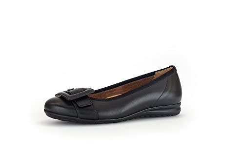 Gabor Damen Klassische Ballerinas, Frauen Flats,Moderate Mehrweite (G),Ballet-Flats,flach,Ausgehschuhe,Abendschuhe,Pumps,schwarz,39 EU / 6 UK von Gabor